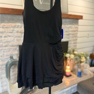 JoyLab Black Sleeveless Flared Mini Dress
